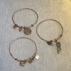 Alex and Ani Gold Charm Bracelet Trio